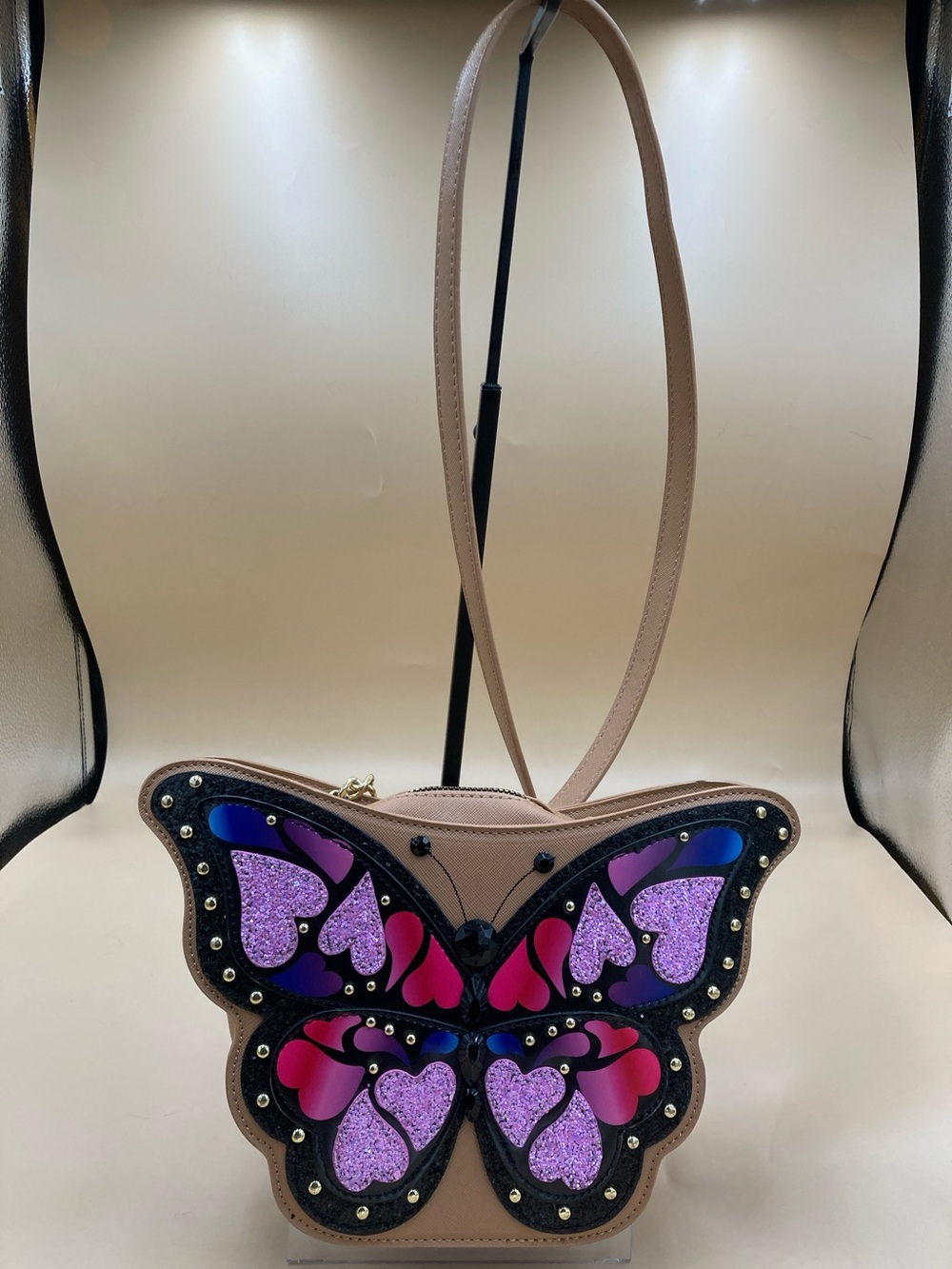 Betsey Johnson Pink Butterfly Crossbody Bag Fun Whimsical
